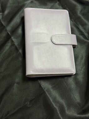 Light Lilac Leather Planner with Snap Closure/ Budget Binder A6